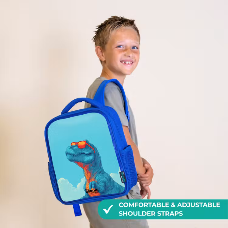 Kids backpack - Blue - Dino - Sunglasses - Blue — 4