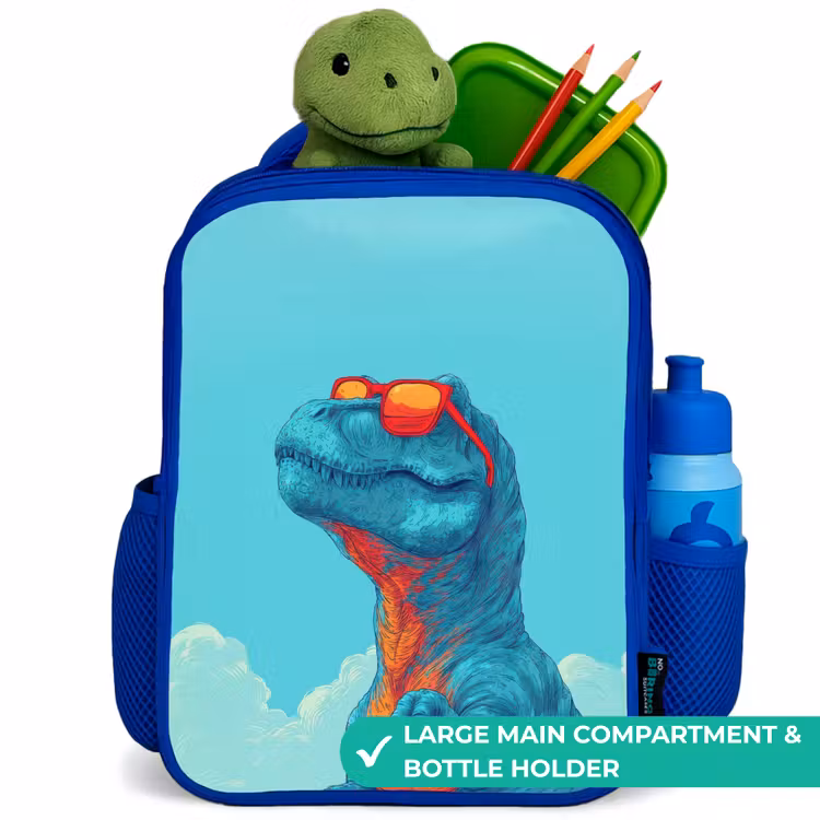 Kids backpack - Blue - Dino - Sunglasses - Blue — 5
