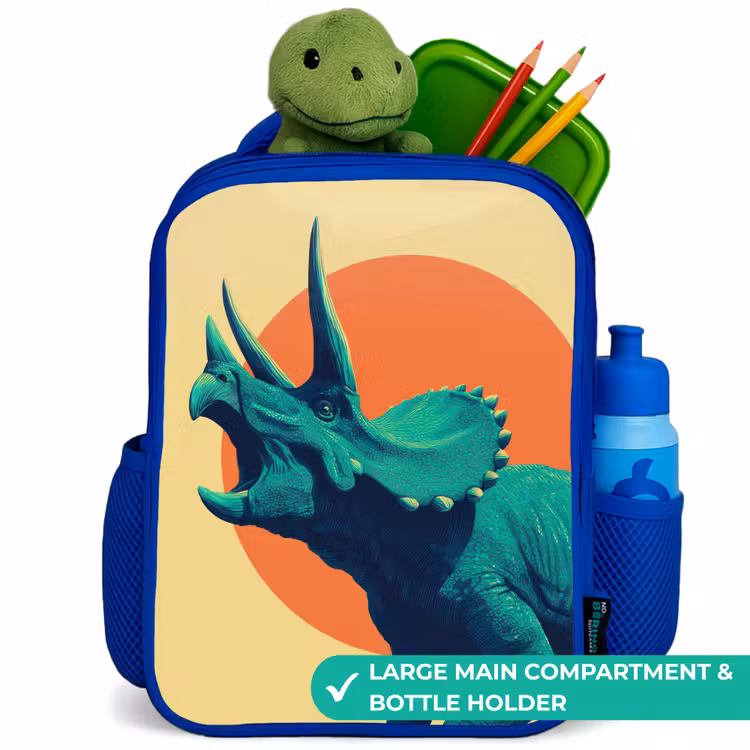 Kids backpack - Blue - Dino - Triceratops - Animal — 5