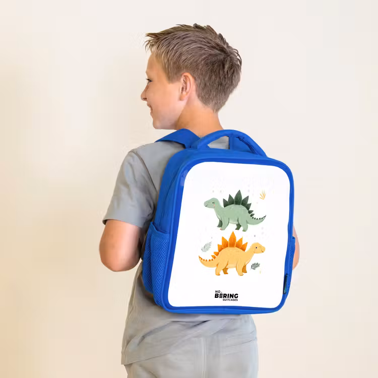 Kids backpack - Blue - Dinos - Animals - Green - Orange — 2