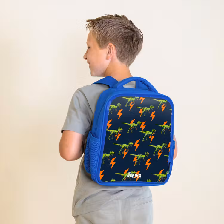 Kids backpack - Blue - Dinos - Lightning - Animals - Blue — 2