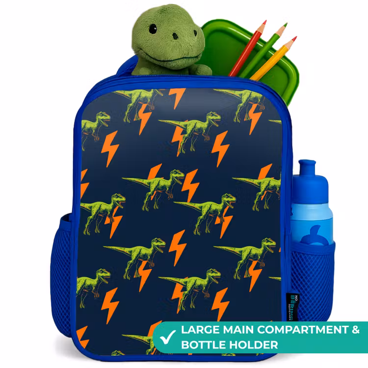 Kids backpack - Blue - Dinos - Lightning - Animals - Blue — 5