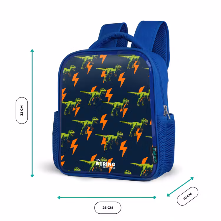 Kids backpack - Blue - Dinos - Lightning - Animals - Blue — 6