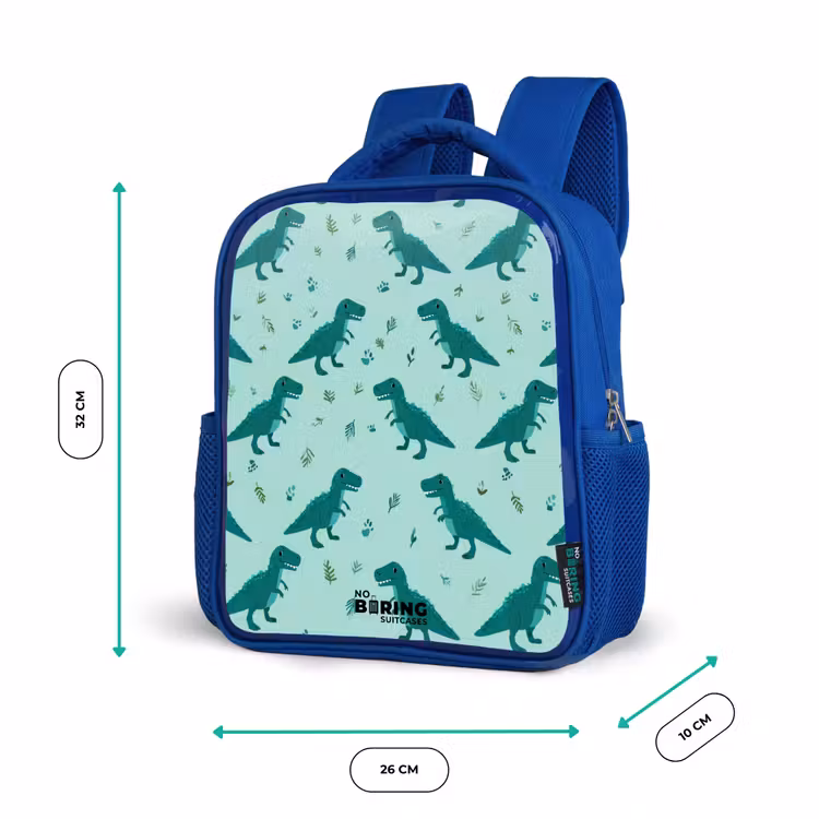 Kids backpack - Blue - Dinos - Pattern - Green — 6