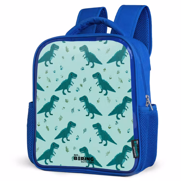 Kids backpack - Blue - Dinos - Pattern - Green — 7