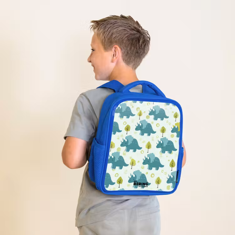 Kids backpack - Blue - Dinos - Pattern - Nature — 2