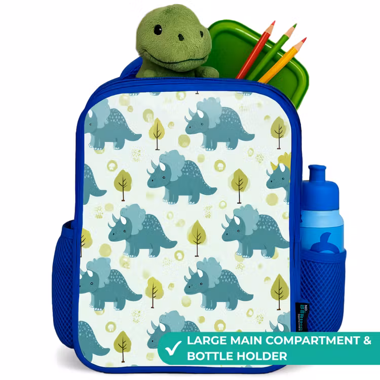 Kids backpack - Blue - Dinos - Pattern - Nature — 5