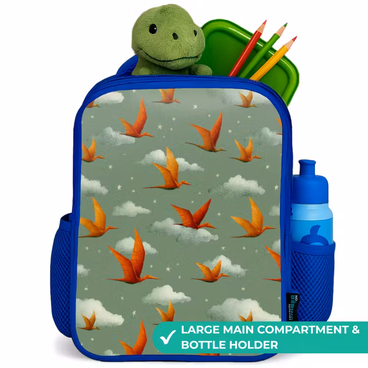 Kids backpack - Blue - Pattern - Dino - Pterosaurs — 5
