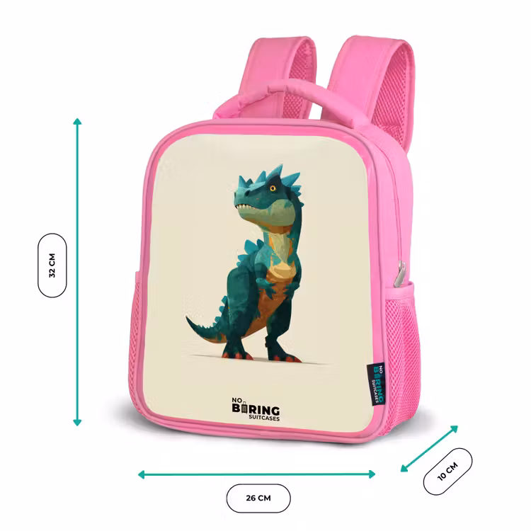 Kids backpack - Pink - Dino - Animal - Green — 3