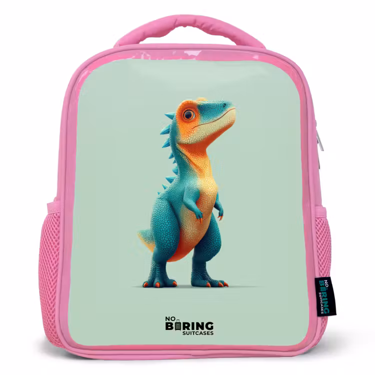 Kids backpack - Pink - Dino - Animal - Green - Orange — 1