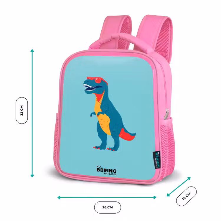 Kids backpack - Pink - Dino - Animal - Sunglasses — 3