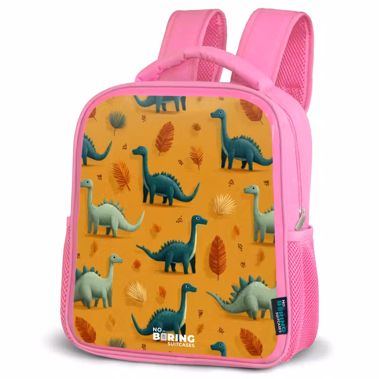 Kids backpack - Pink - Dino - Animals - Pattern — 4
