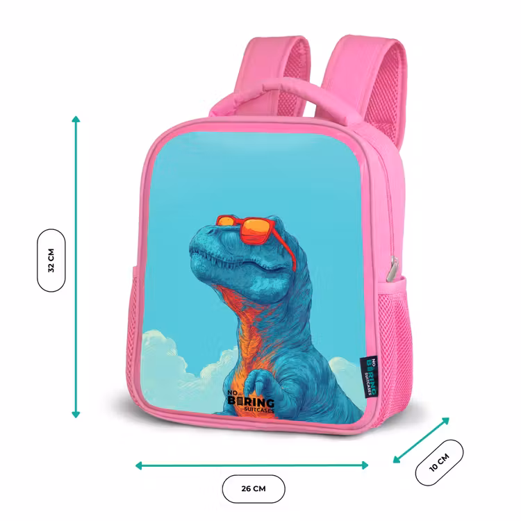 Kids backpack - Pink - Dino - Sunglasses - Blue — 3