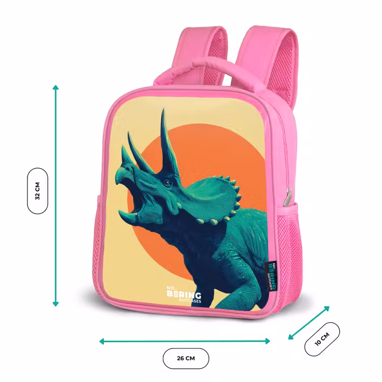 Kids backpack - Pink - Dino - Triceratops - Animal — 3