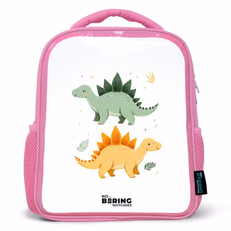 Kids backpack - Pink - Dinos - Animals - Green - Orange — 1