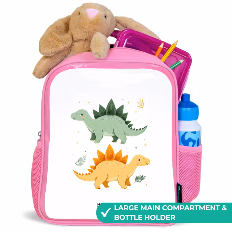 Kids backpack - Pink - Dinos - Animals - Green - Orange — 2