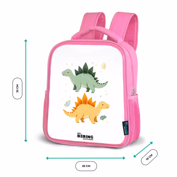 Kids backpack - Pink - Dinos - Animals - Green - Orange — 3