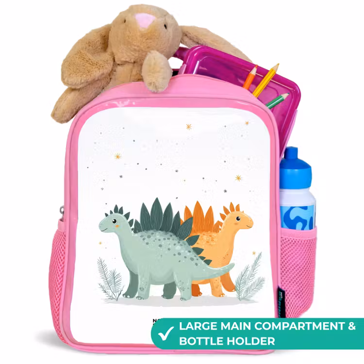 Kids backpack - Pink - Dinos - Animals - Stars — 2