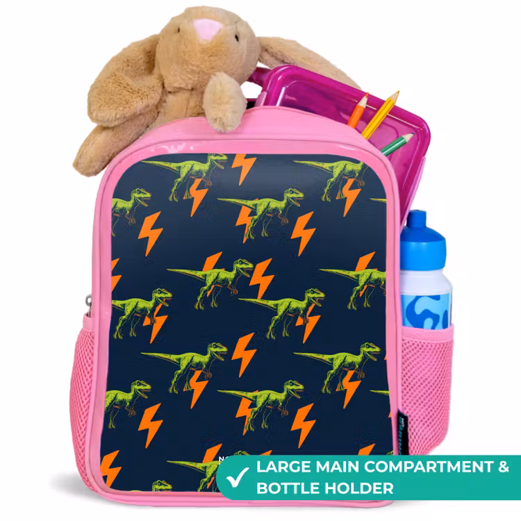 Kids backpack - Pink - Dinos - Lightning - Animals - Blue — 2
