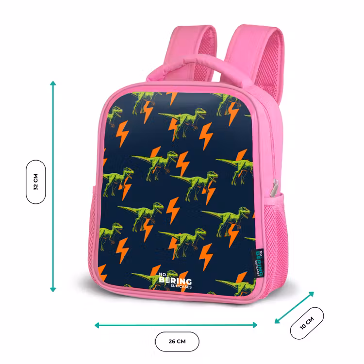 Kids backpack - Pink - Dinos - Lightning - Animals - Blue — 3
