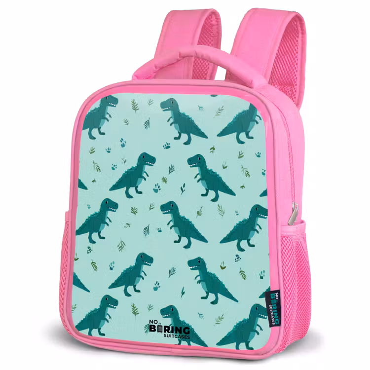 Kids backpack - Pink - Dinos - Pattern - Green — 4