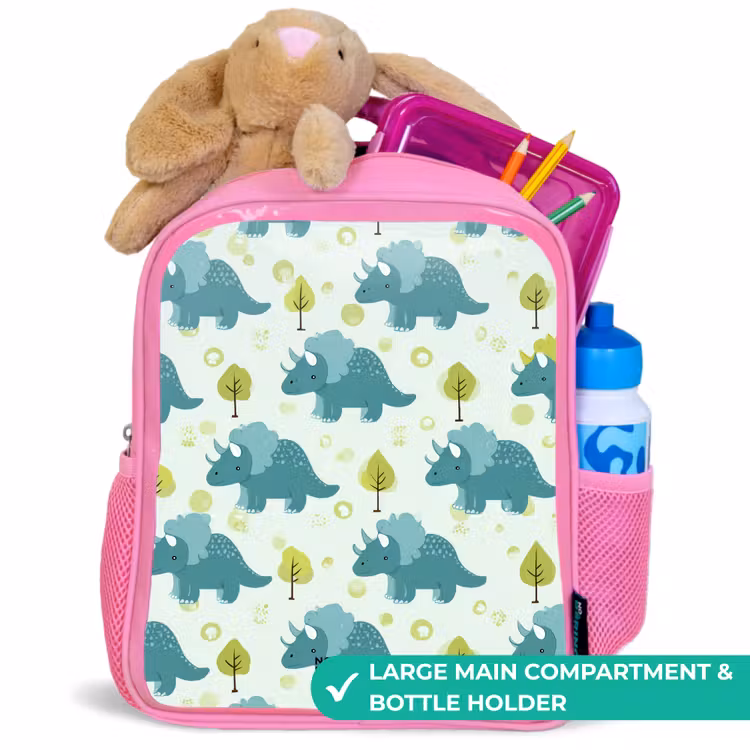 Kids backpack - Pink - Dinos - Pattern - Nature — 2