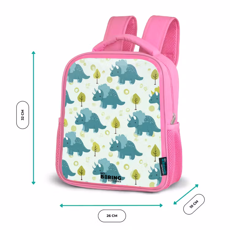 Kids backpack - Pink - Dinos - Pattern - Nature — 3