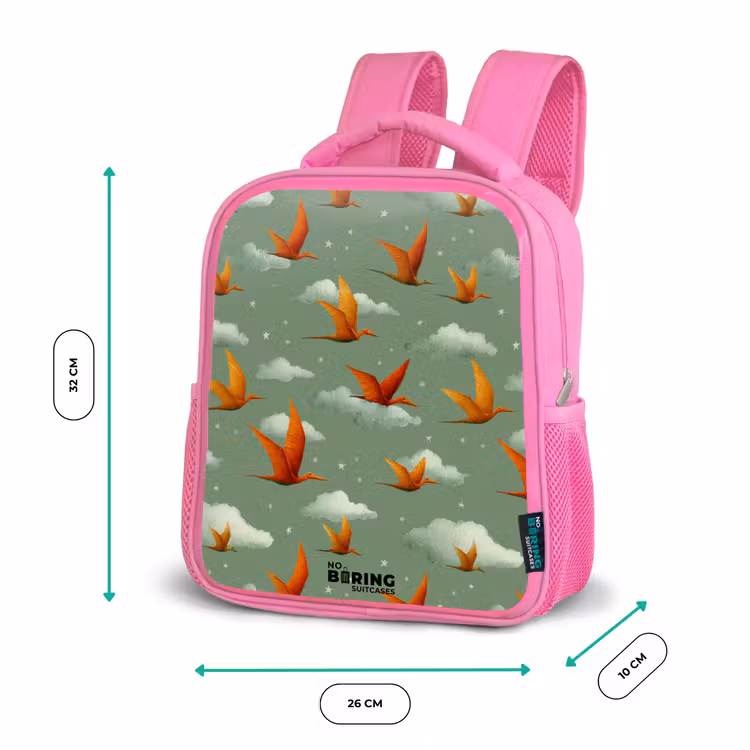 Kids backpack - Pink - Pattern - Dino - Pterosaurs — 3