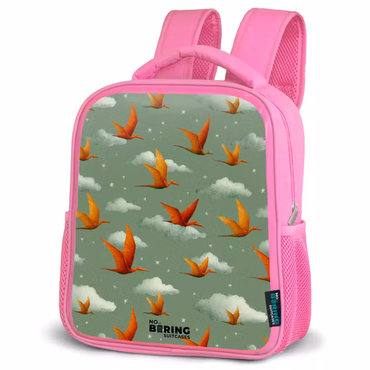Kids backpack - Pink - Pattern - Dino - Pterosaurs — 4
