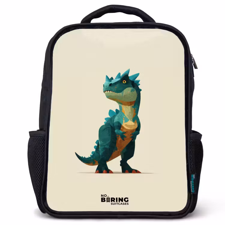 Kids backpack - Black - Dino - Animal - Green — 1