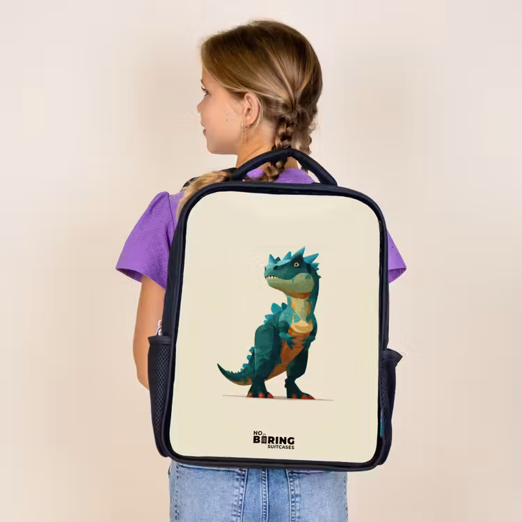 Kids backpack - Black - Dino - Animal - Green — 4