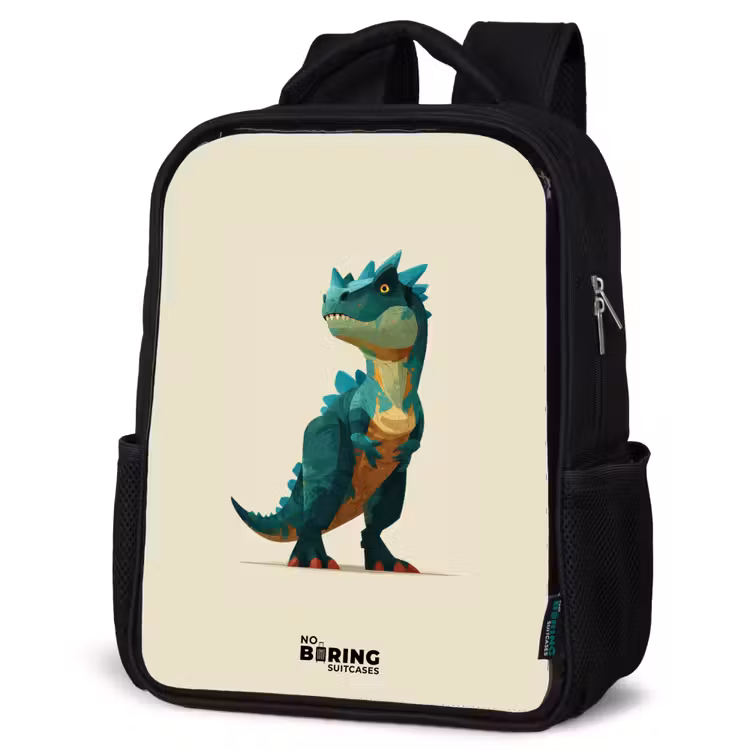 Kids backpack - Black - Dino - Animal - Green — 6
