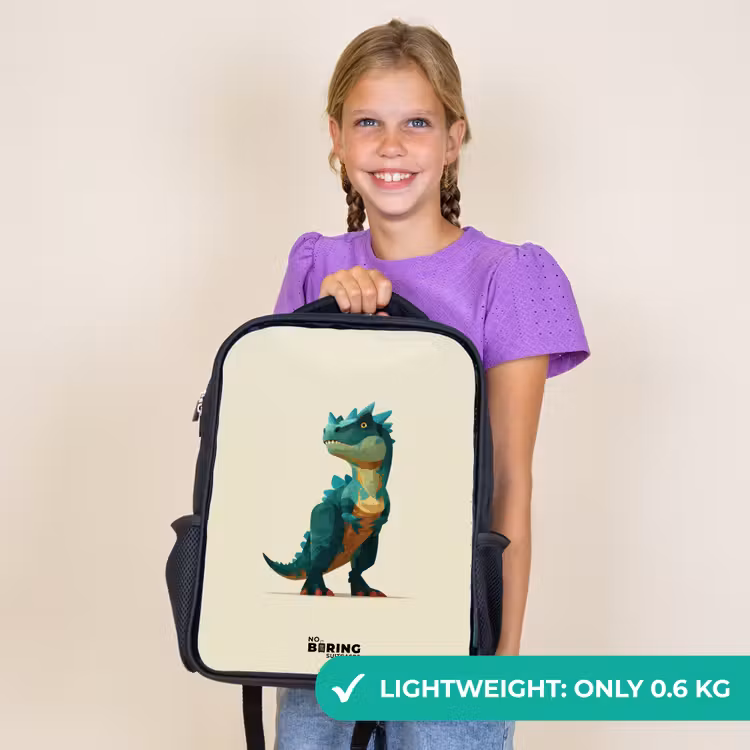 Kids backpack - Black - Dino - Animal - Green — 9