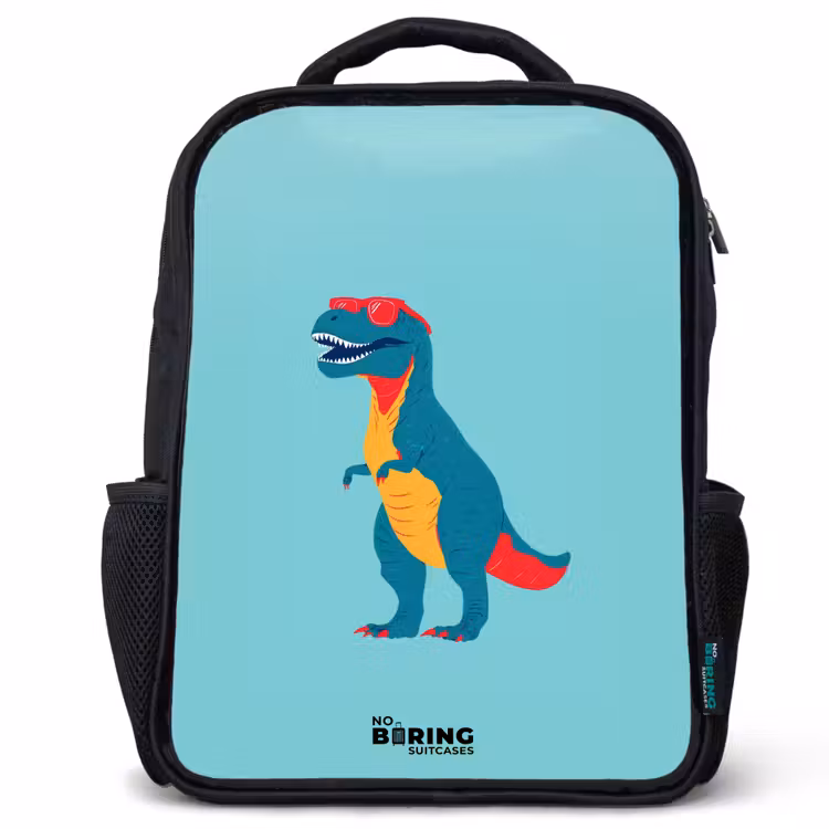 Kids backpack - Black - Dino - Animal - Sunglasses — 1