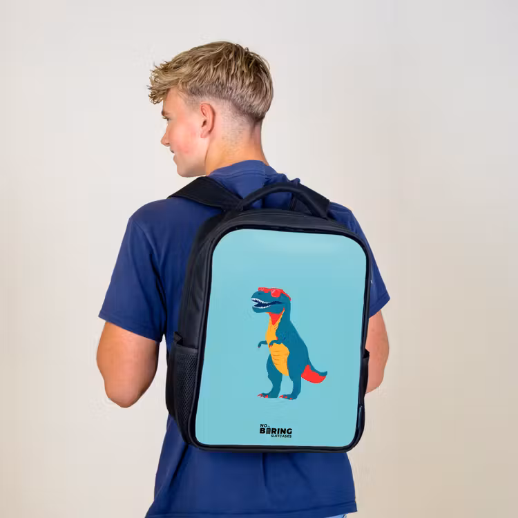 Kids backpack - Black - Dino - Animal - Sunglasses — 5