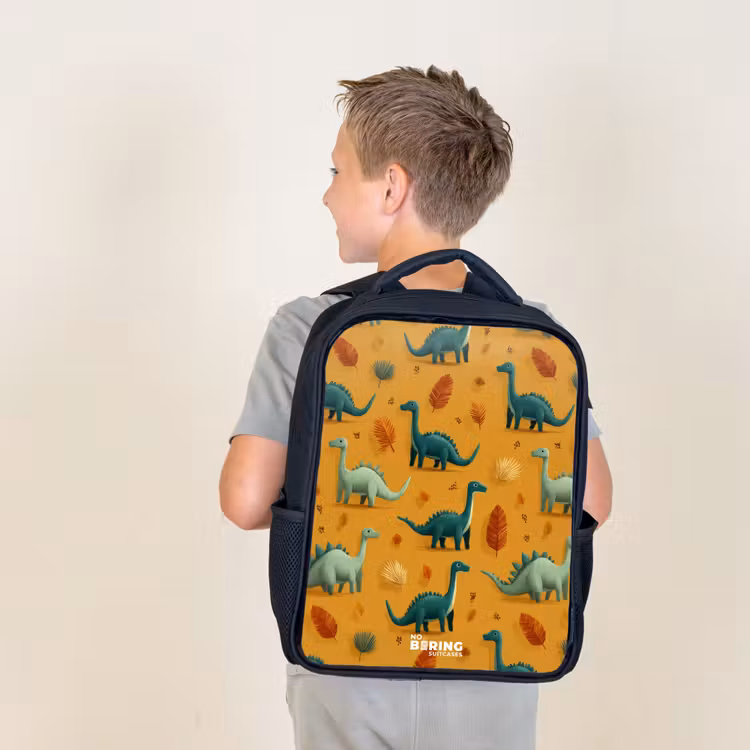Kids backpack - Black - Dino - Animals - Pattern — 2