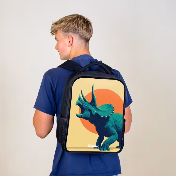 Kids backpack - Black - Dino - Triceratops - Animal — 5