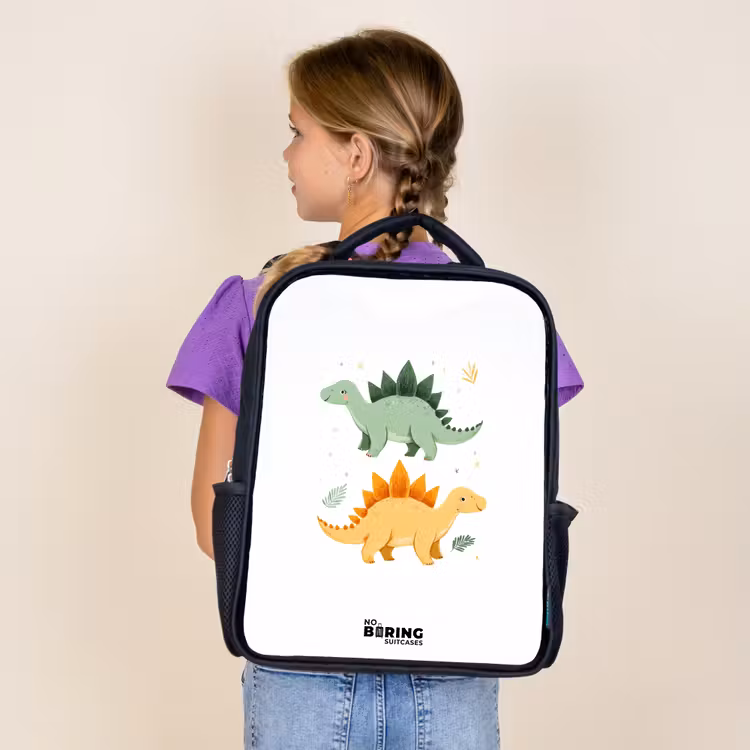 Kids backpack - Black - Dinos - Animals - Green - Orange — 4