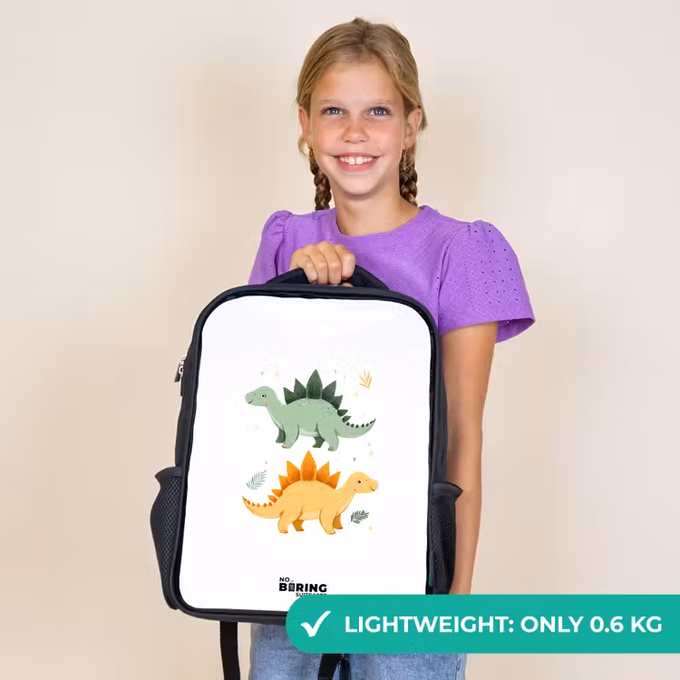 Kids backpack - Black - Dinos - Animals - Green - Orange — 9