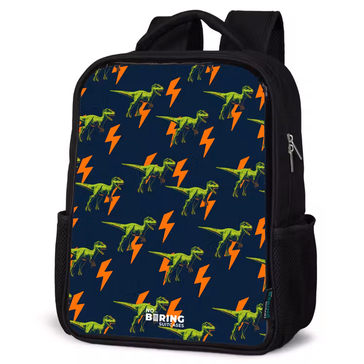 Kids backpack - Black - Dinos - Lightning - Animals - Blue — 6