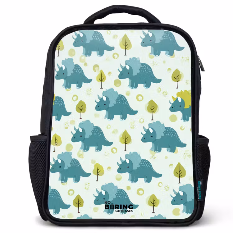 Kids backpack - Black - Dinos - Pattern - Nature — 1