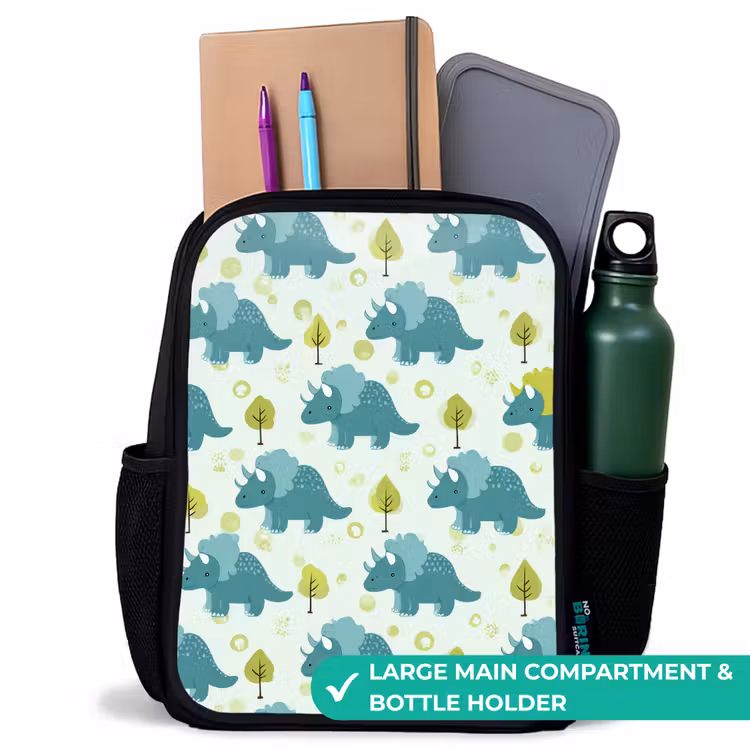 Kids backpack - Black - Dinos - Pattern - Nature — 10