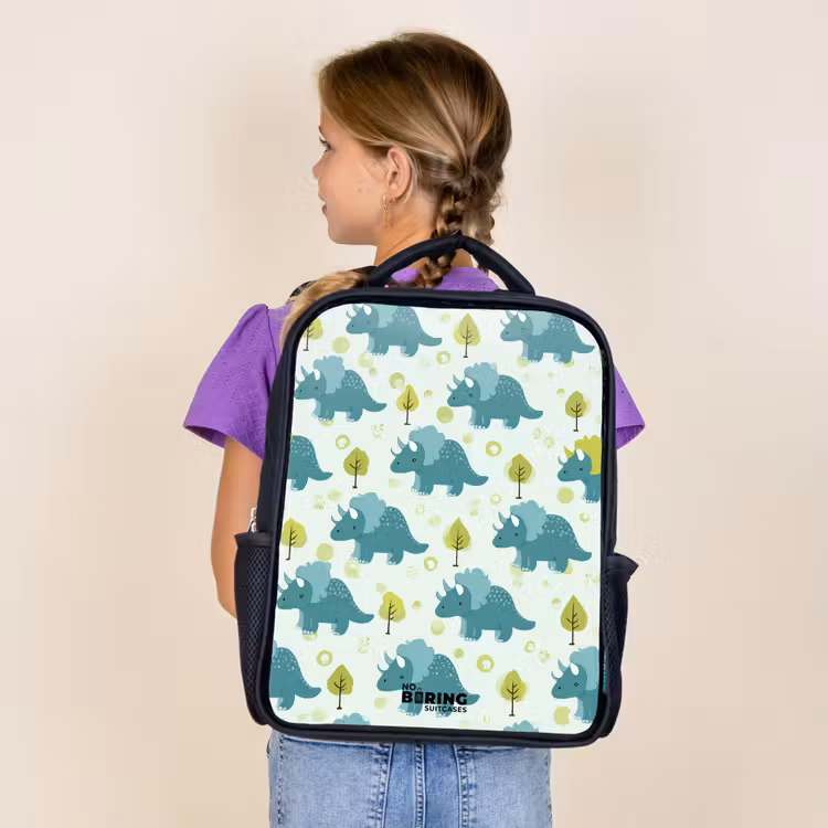 Kids backpack - Black - Dinos - Pattern - Nature — 4