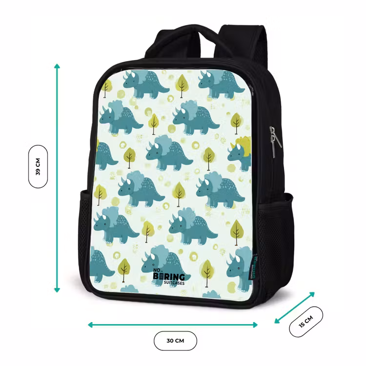 Kids backpack - Black - Dinos - Pattern - Nature — 8