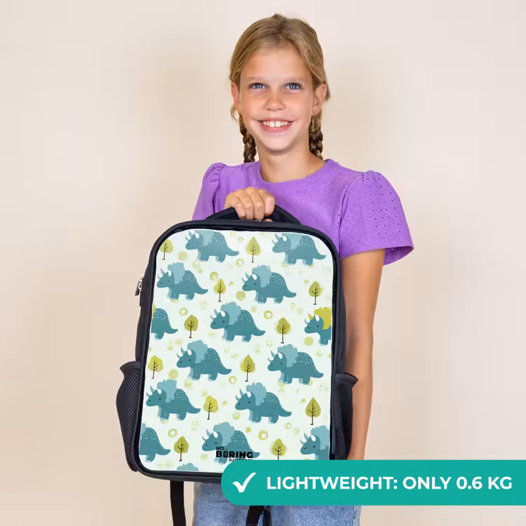 Kids backpack - Black - Dinos - Pattern - Nature — 9