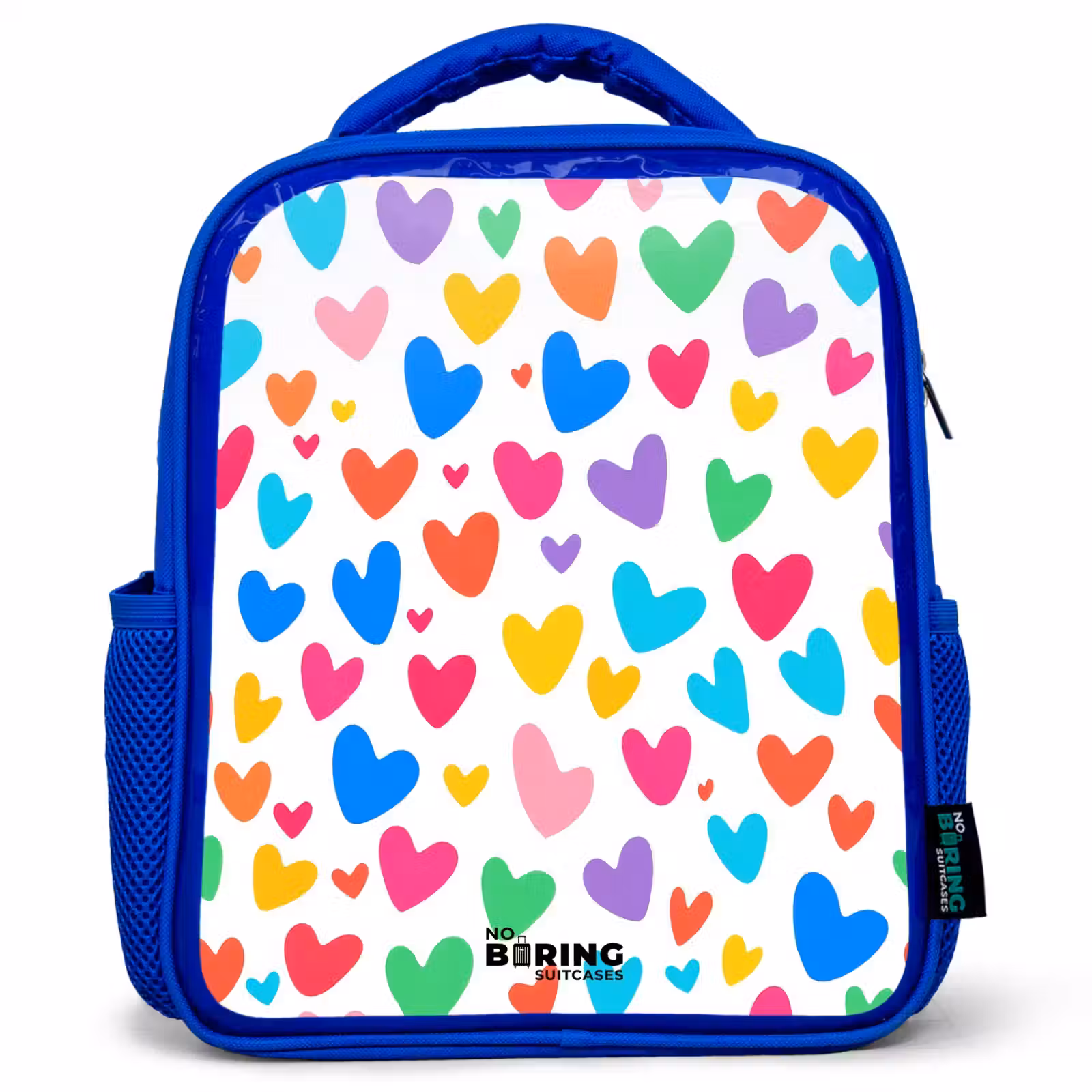 Kids backpack - Blue - Colored hearts — 1