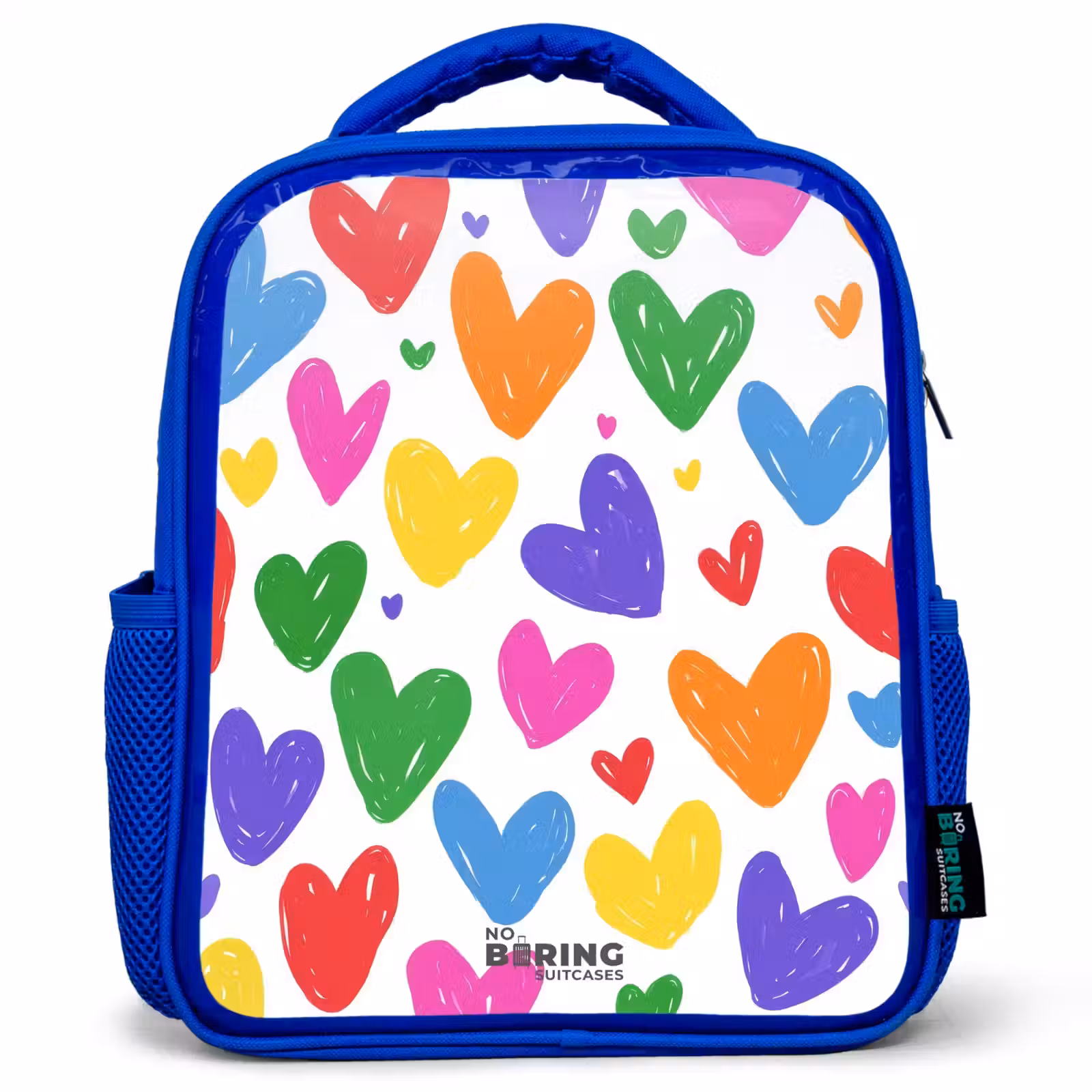 Kids backpack - Blue - Colored hearts — 1