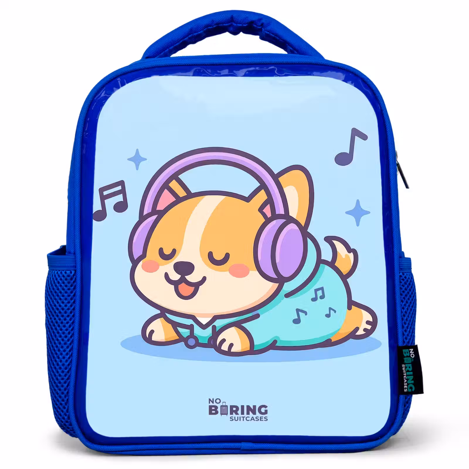 Kids backpack - Blue - Kawai - Dog - Music — 1