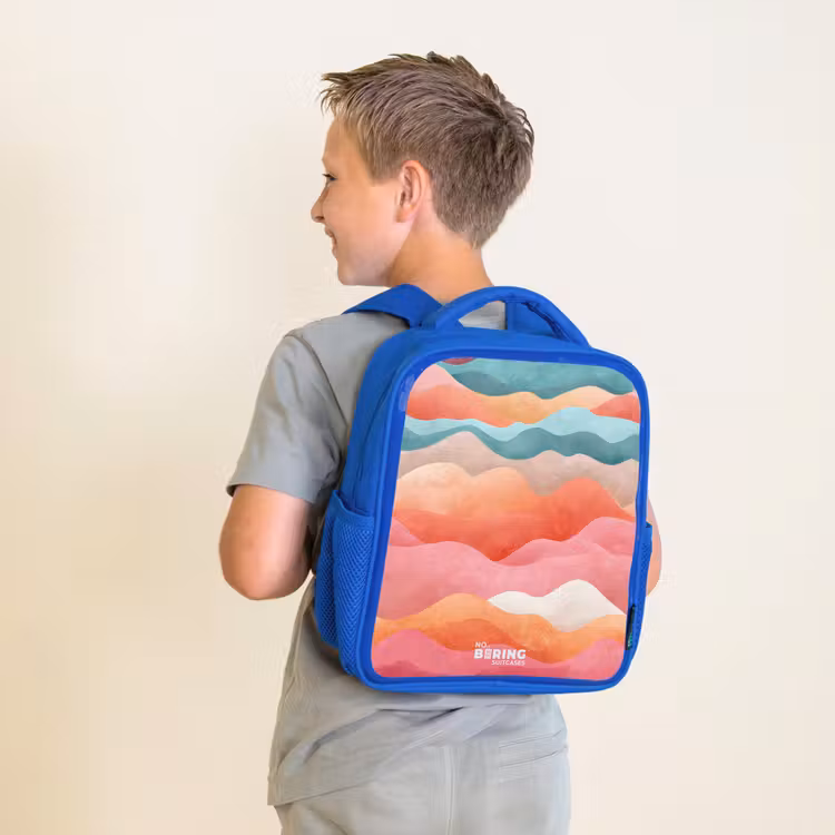 Kids backpack - Blue - Abstract waves — 2