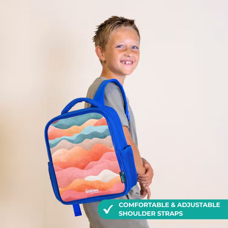 Kids backpack - Blue - Abstract waves — 4